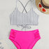 Striped Bikini Split Swimsuit For Women.