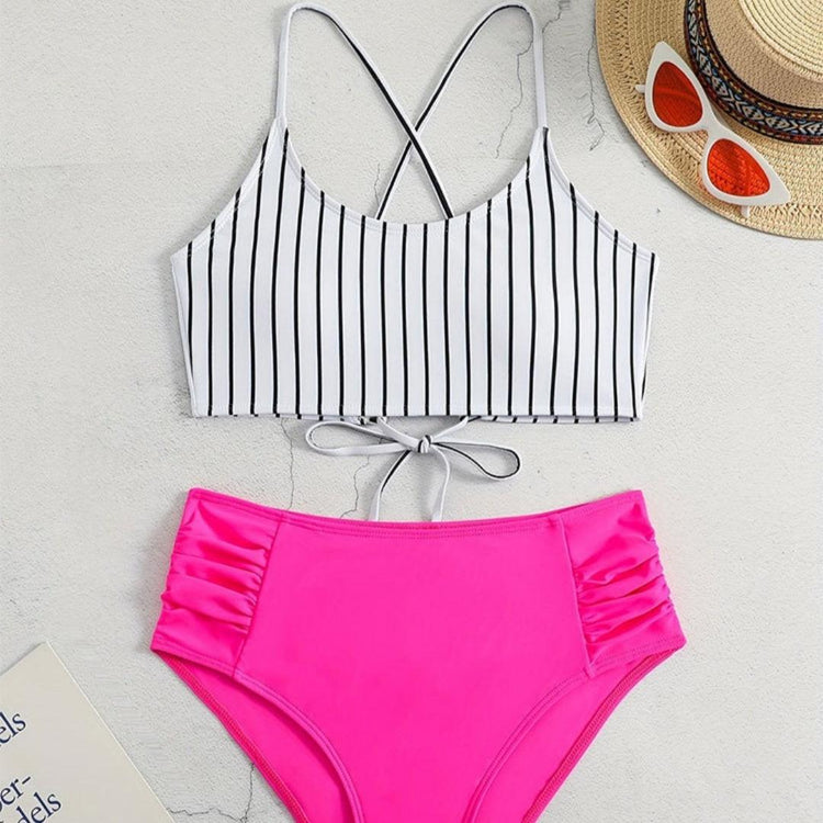 Striped Bikini Split Swimsuit For Women.