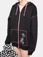 Halloween Zip-Up Drawstring Hoodie.