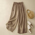 Cotton And Linen Art Retro Double-layer Wide-leg Pants.