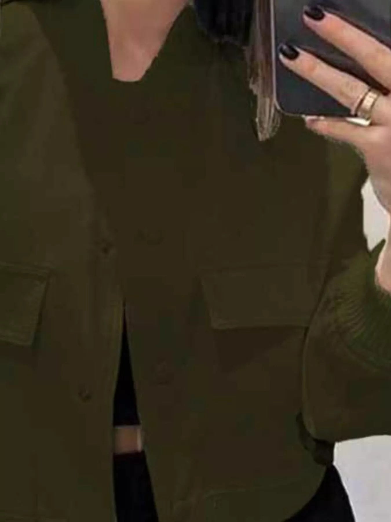 Plus size long sleeve jacket featuring full size coverage, ideal for stylish and comfortable outerwear options.