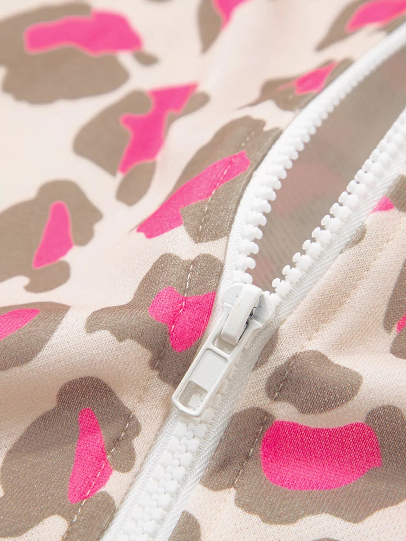 Leopard Print Zip-Up Hoodie.