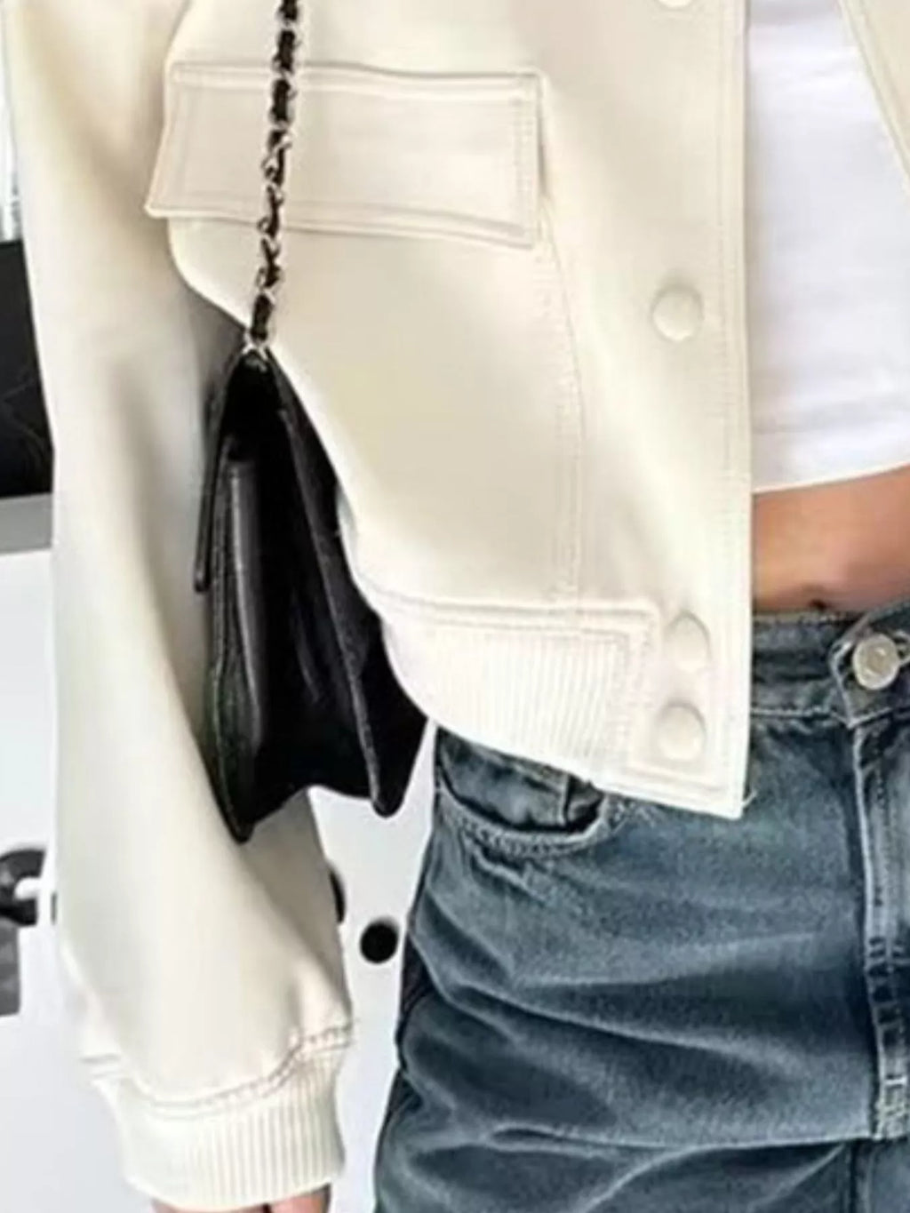 Plus size long sleeve jacket featuring full size coverage, ideal for stylish and comfortable outerwear options.