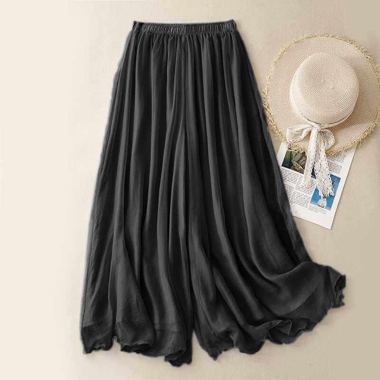 Tight Waist Cotton Linen Wide Leg Pants Loose And Elegant.