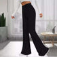 Spring Fashion Elegant Stretch Slim Fit Nude Feel Bell-bottom Pants.