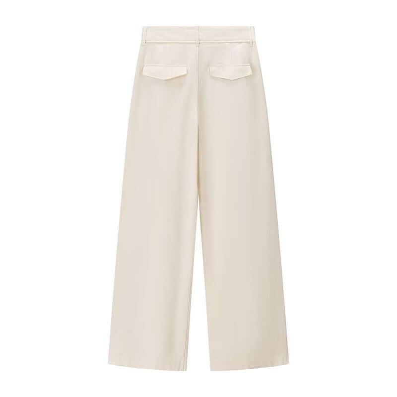 High Waist Wide Leg Draping Pleated Trousers.