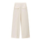 High Waist Wide Leg Draping Pleated Trousers.