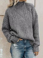 Stylish plus size turtleneck sweater offering warmth and comfort for elegant winter fashion