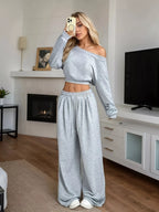 Elegant plus size crop tops paired with wide leg pants for a stylish and comfortable fashion statement.