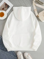 Drawstring Dropped Shoulder Hoodie.