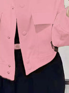 Plus size long sleeve jacket featuring full size coverage, ideal for stylish and comfortable outerwear options.