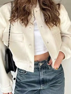 Plus size long sleeve jacket featuring full size coverage, ideal for stylish and comfortable outerwear options.