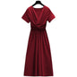 Fashionable Elegant Slim-fit Pleated Ladies Dress