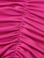 Backless One-Shoulder Ruched Bodycon Maxi Dress.