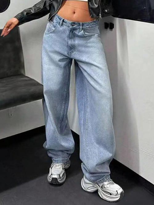 Stylish baggy wide leg jeans for a comfortable and trendy casual look
