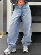 Stylish baggy wide leg jeans for a comfortable and trendy casual look