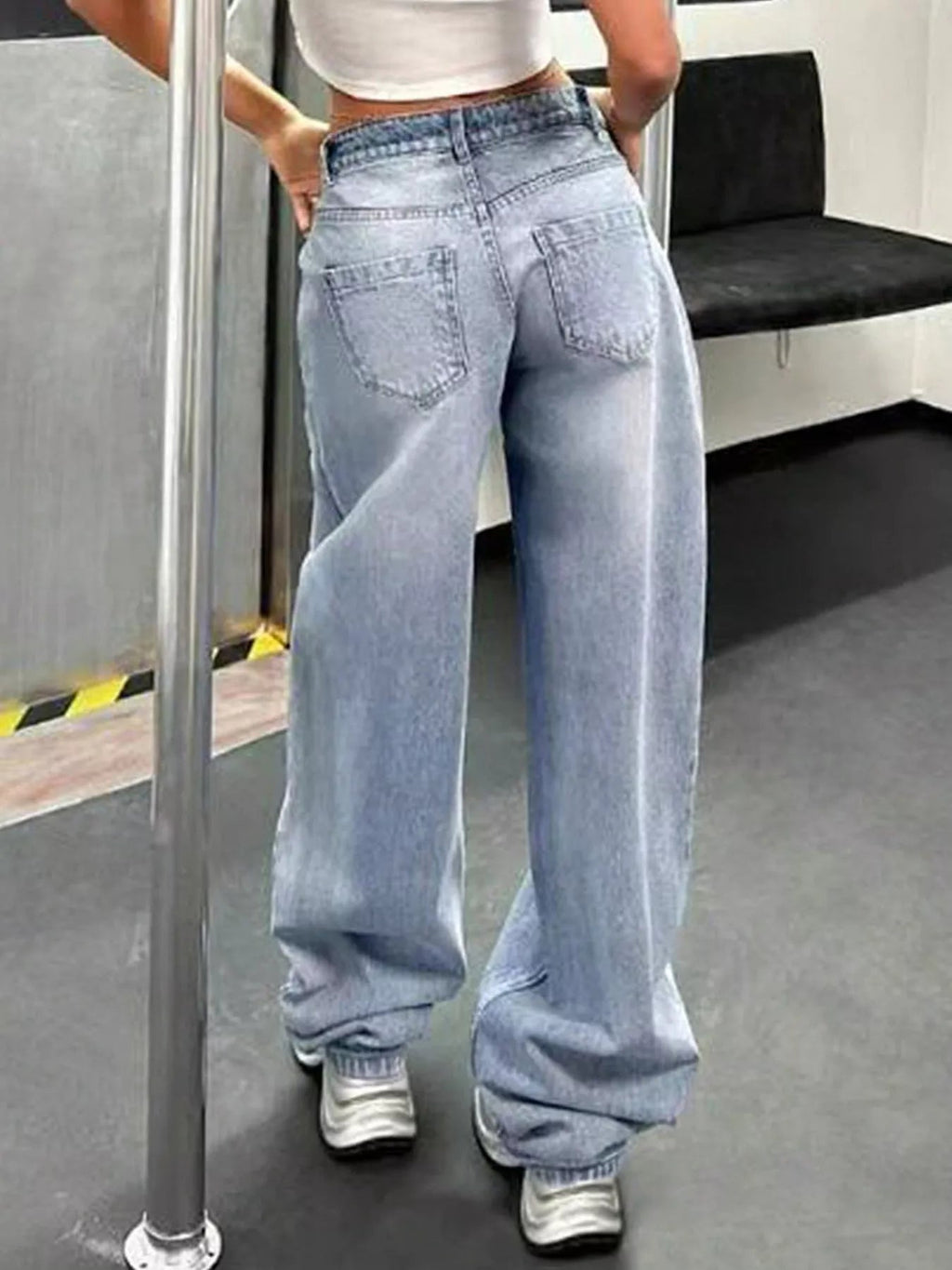 Stylish baggy wide leg jeans for a comfortable and trendy casual look