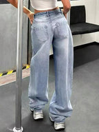 Stylish baggy wide leg jeans for a comfortable and trendy casual look