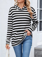 Striped Dropped Shoulder Hoodie.