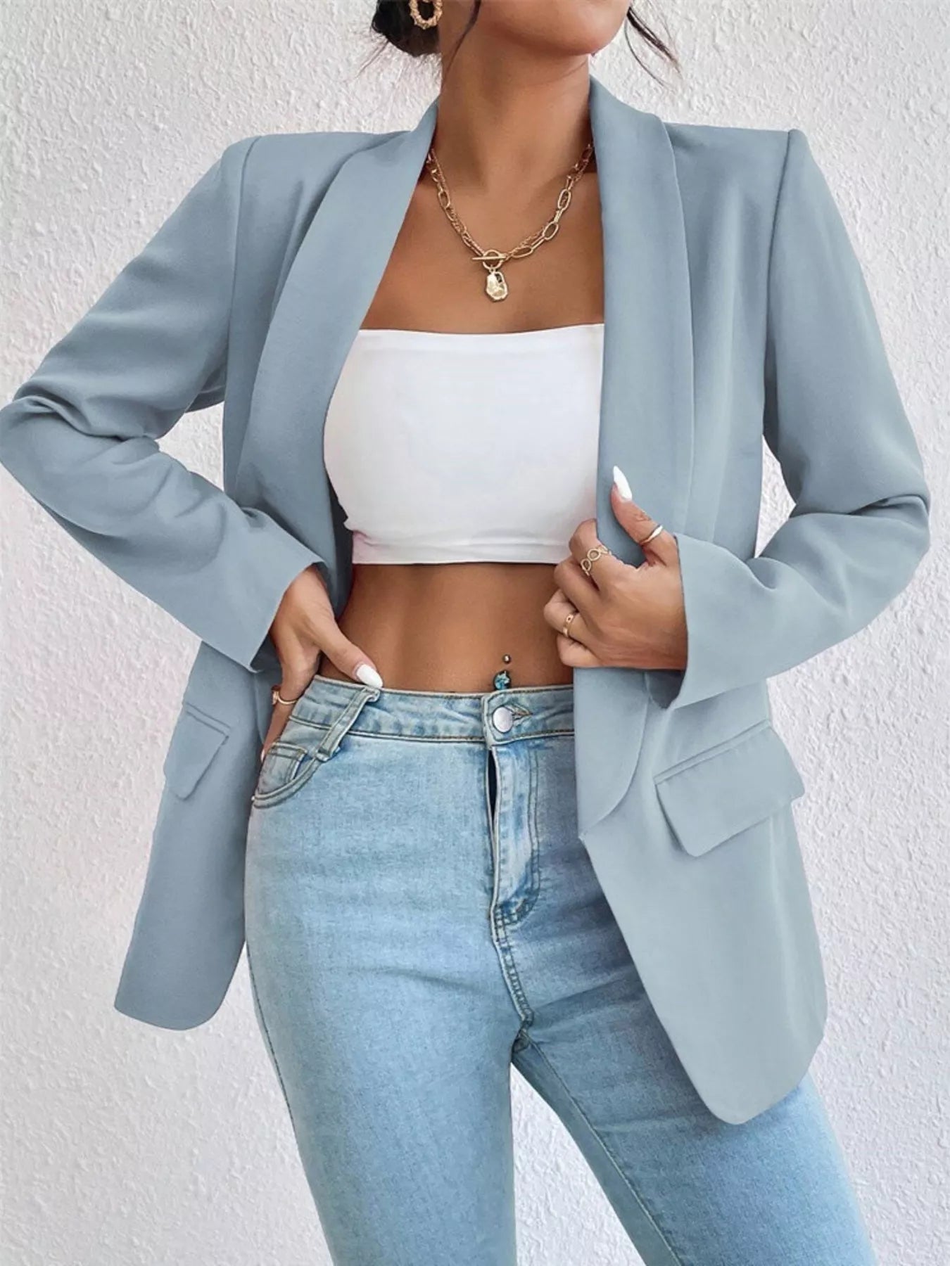 Elegant plus size casual blazer perfect for professional and stylish everyday wear