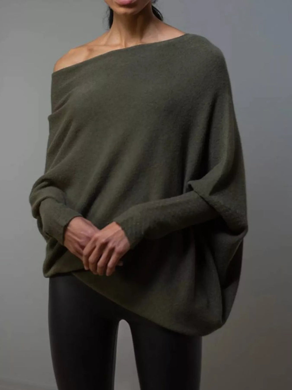 Boat Neck Long Sleeve Sweater.