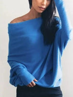 Boat Neck Long Sleeve SweaterKINT TOPS