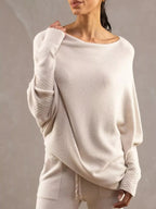 Boat Neck Long Sleeve Sweater.