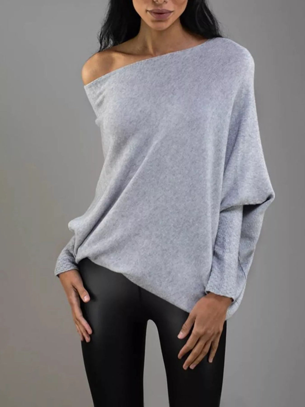 Boat Neck Long Sleeve Sweater.