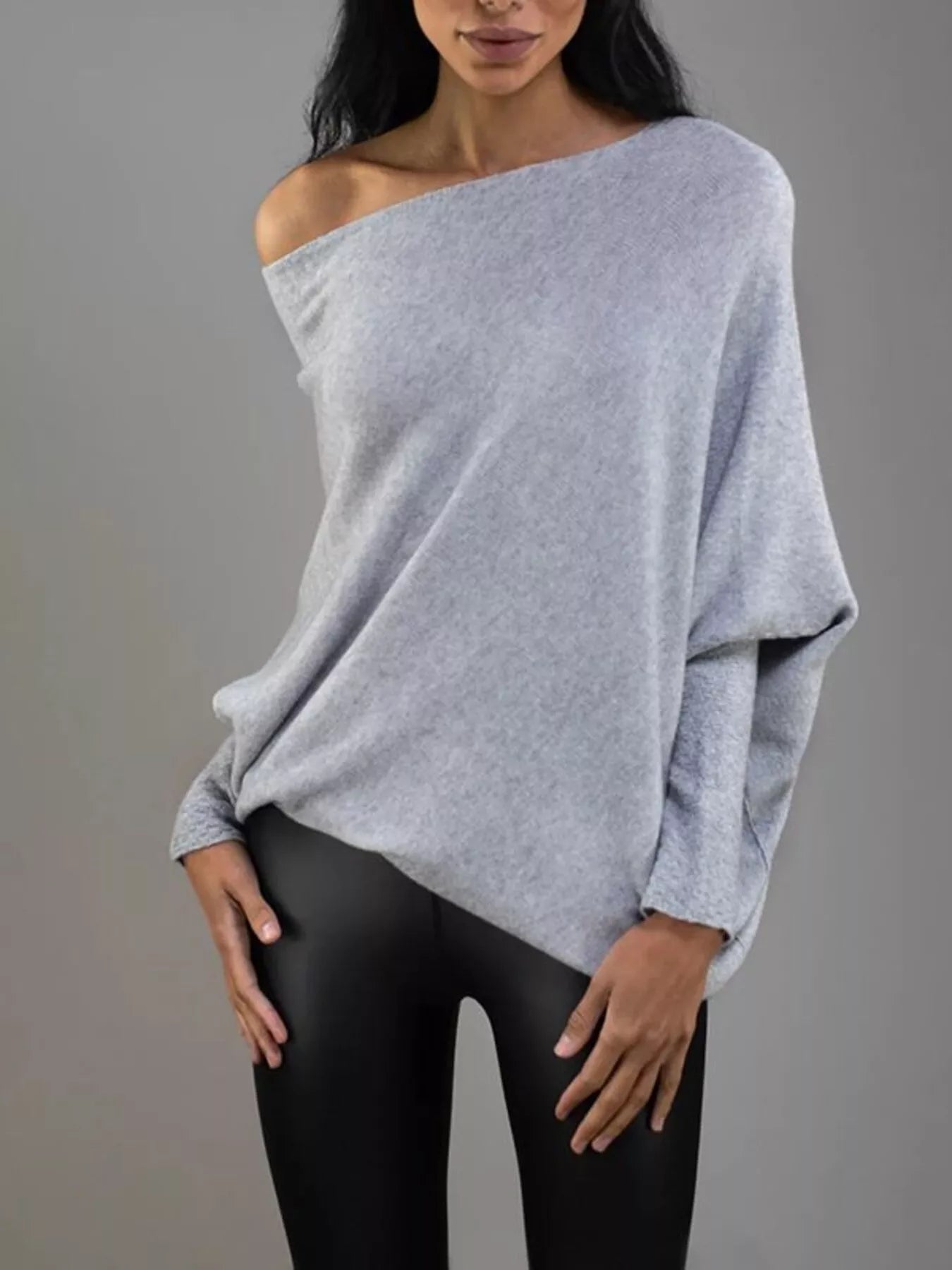 Boat Neck Long Sleeve Sweater.