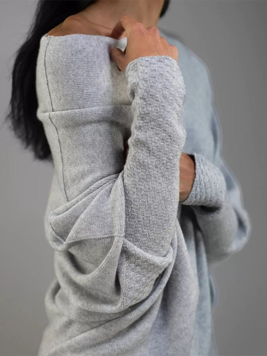 Boat Neck Long Sleeve Sweater.