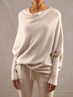 Boat Neck Long Sleeve Sweater.