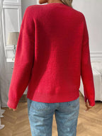 Bow Round Neck Long Sleeve Sweater.