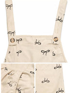 Bow Wide Leg Corduroy Overalls.