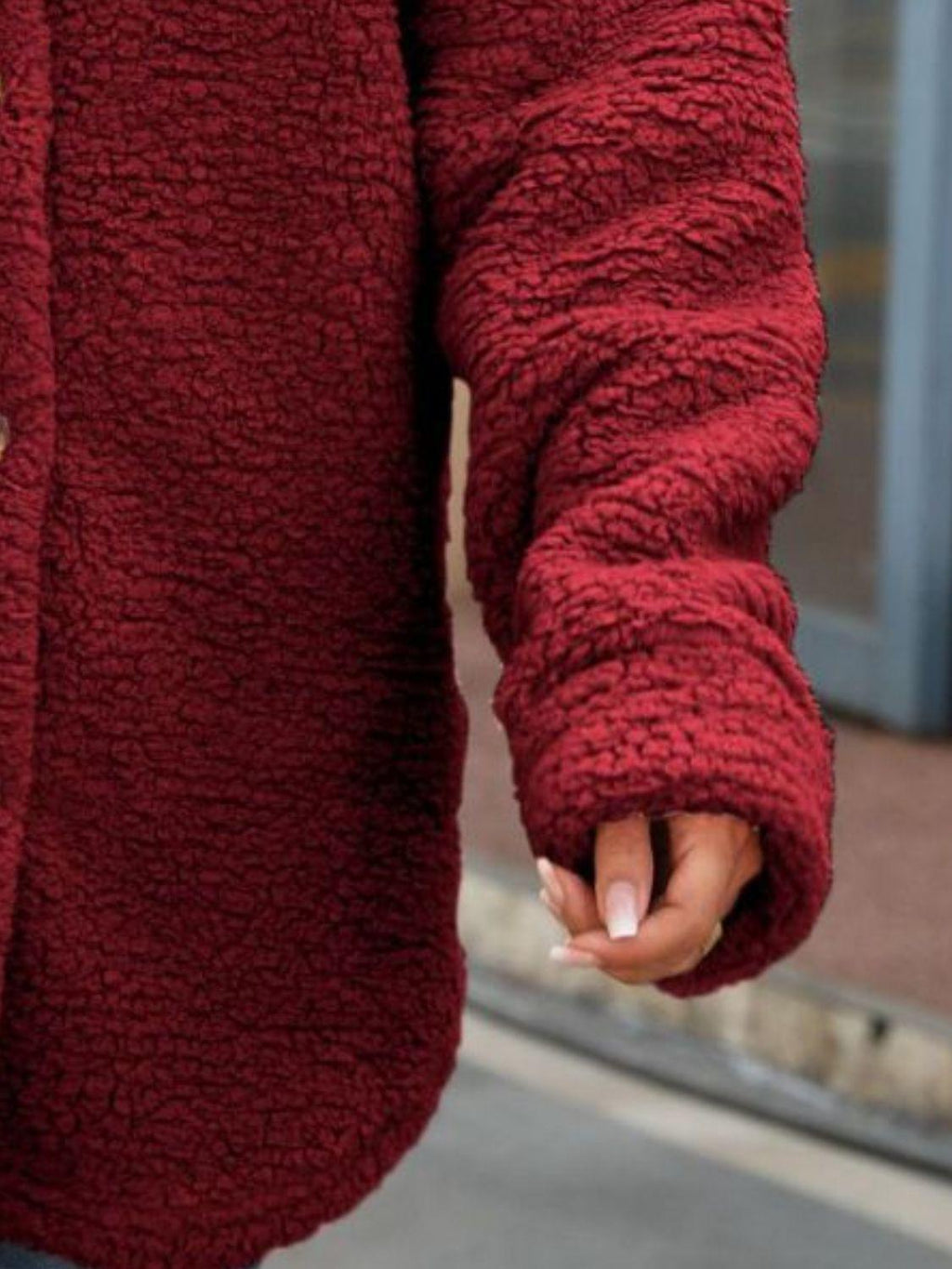 Button Down Collared Coat.