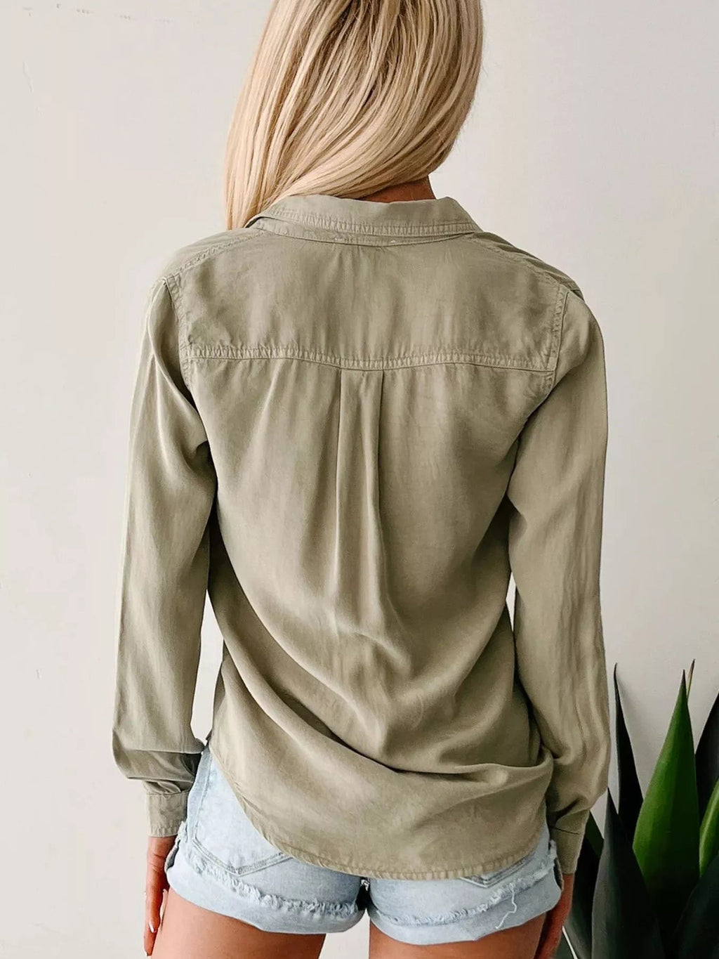 Button-Down Collared Neck Denim Shirt.