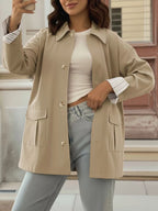 Button-Down Dropped Shoulder Outerwear.