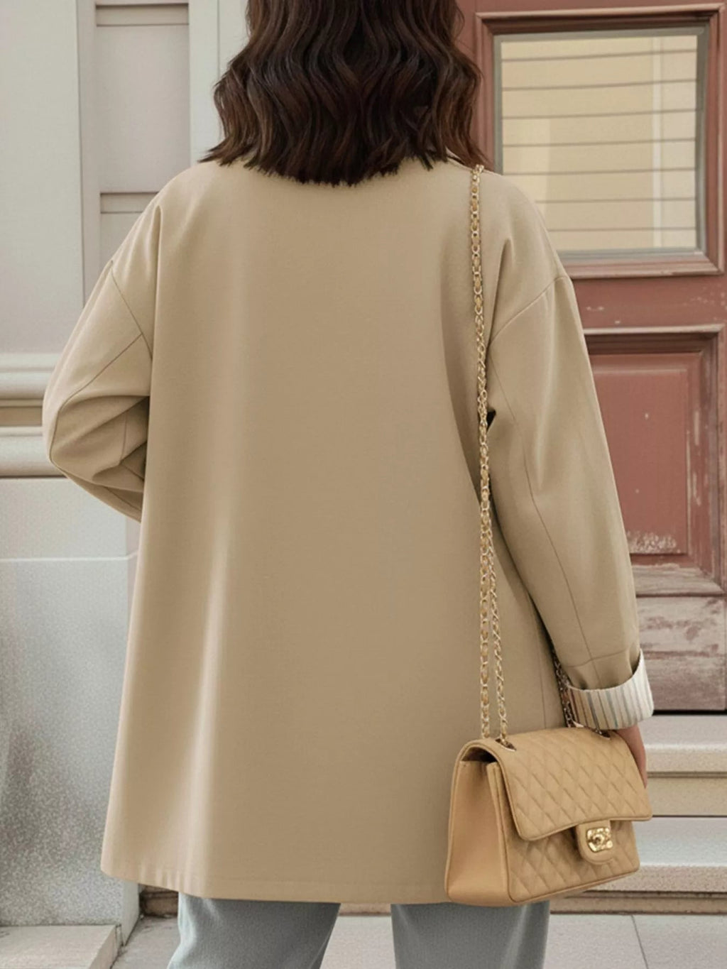 Button-Down Dropped Shoulder Outerwear.