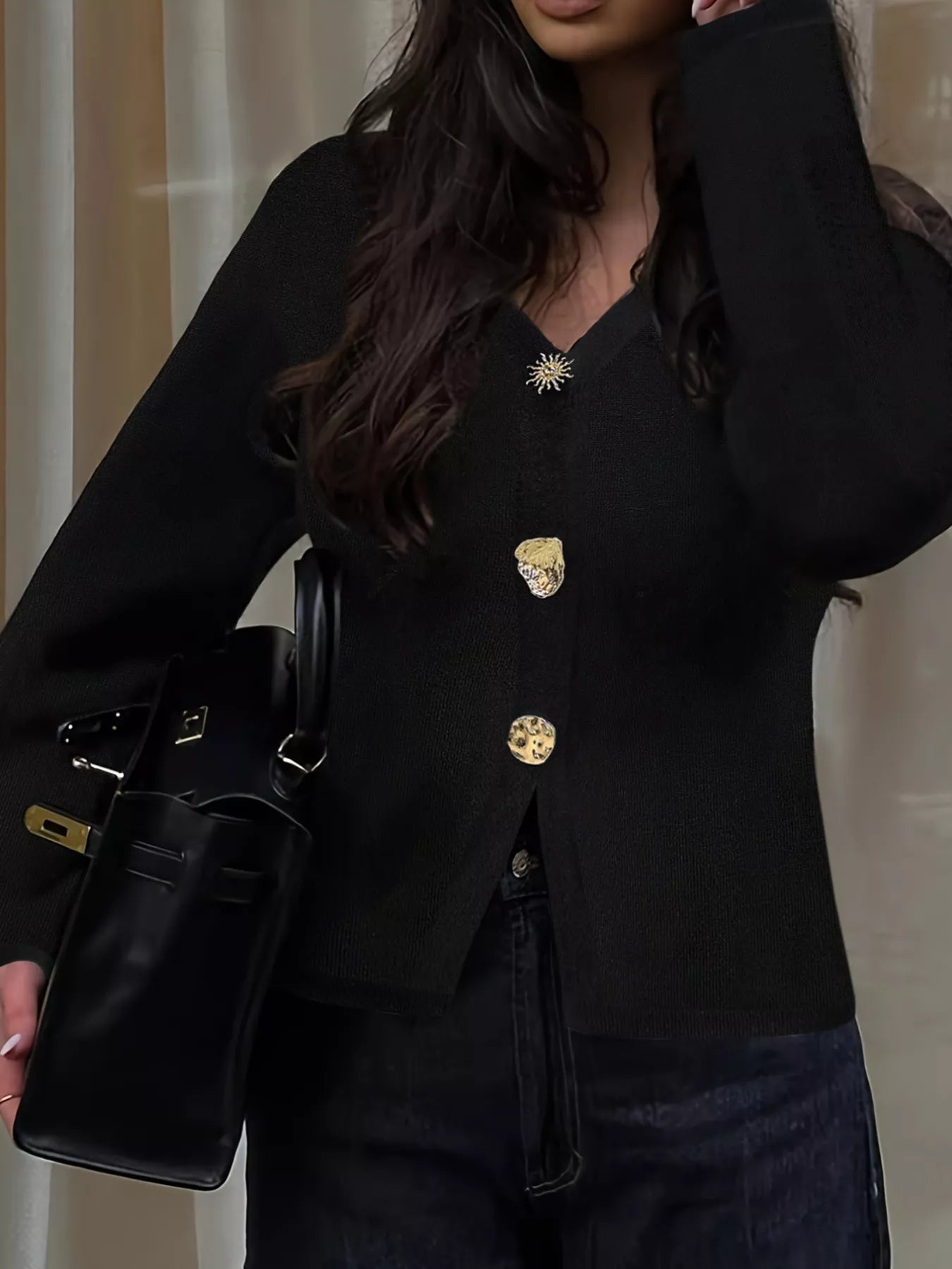 Button-Down Knit Cardigan.