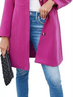 Button-Down Wool Blend Coat.