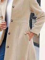 Button-Down Wool Blend Coat.