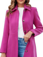 Button-Down Wool Blend Coat.