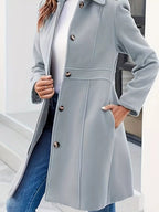 Button-Down Wool Blend Coat.