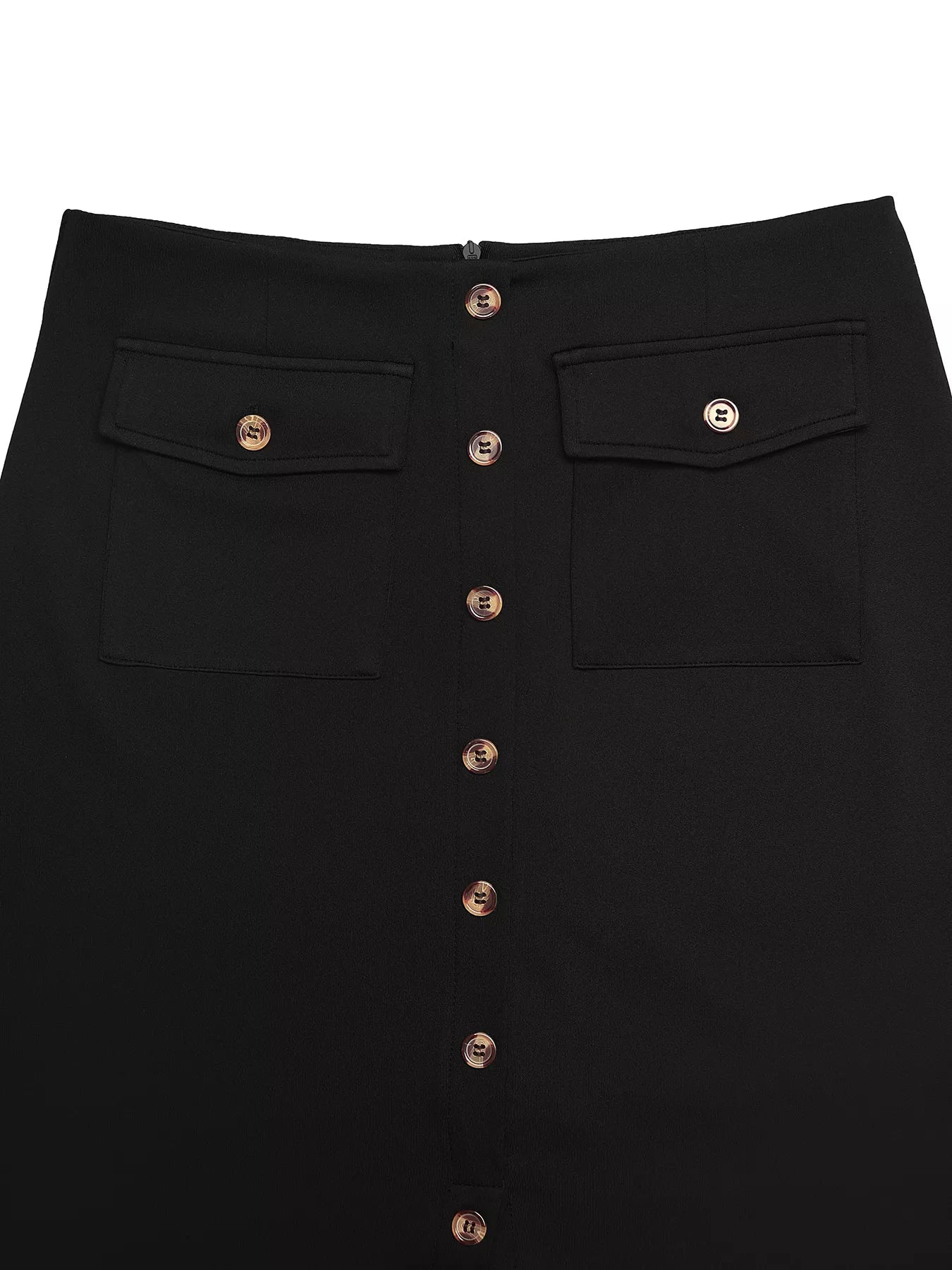 Elegant button-front midi skirt perfect for formal occasions and stylish office wear.