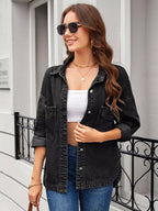 Button Up Long Sleeve Denim Shirt.