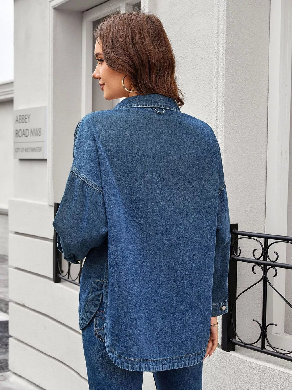 Button Up Long Sleeve Denim Shirt.