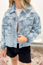 Button Up Wash Denim Jacket.