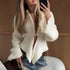 Elegant Irregular Hem Cardigan Sweater For Women Knitted Long Sleeve V Neck Trendy Open Front Sweaters.