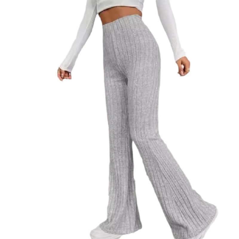 Spring Fashion Elegant Stretch Slim Fit Nude Feel Bell-bottom Pants.