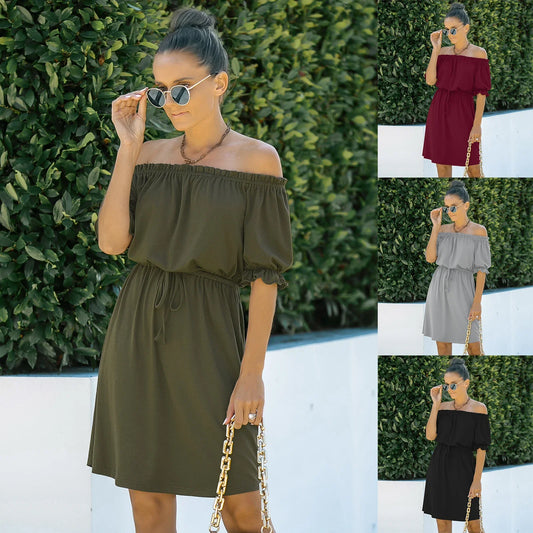 Women's One Shoulder European And American Dress Women