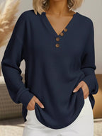 Plus size waffle knit sweater offering comfort and style for all body types, perfect for casual wear.